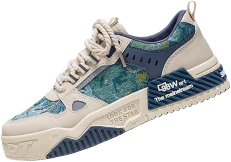 

Мужские повседневные спортивные кроссовки - удобная обувь для ходьбы - противоскользящие - на шнуровке и дышащие Fmshi, синий