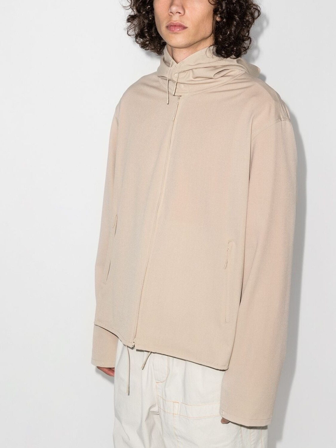 Y-3 легкая куртка на молнии с логотипом, нейтральный цвет — фото 2