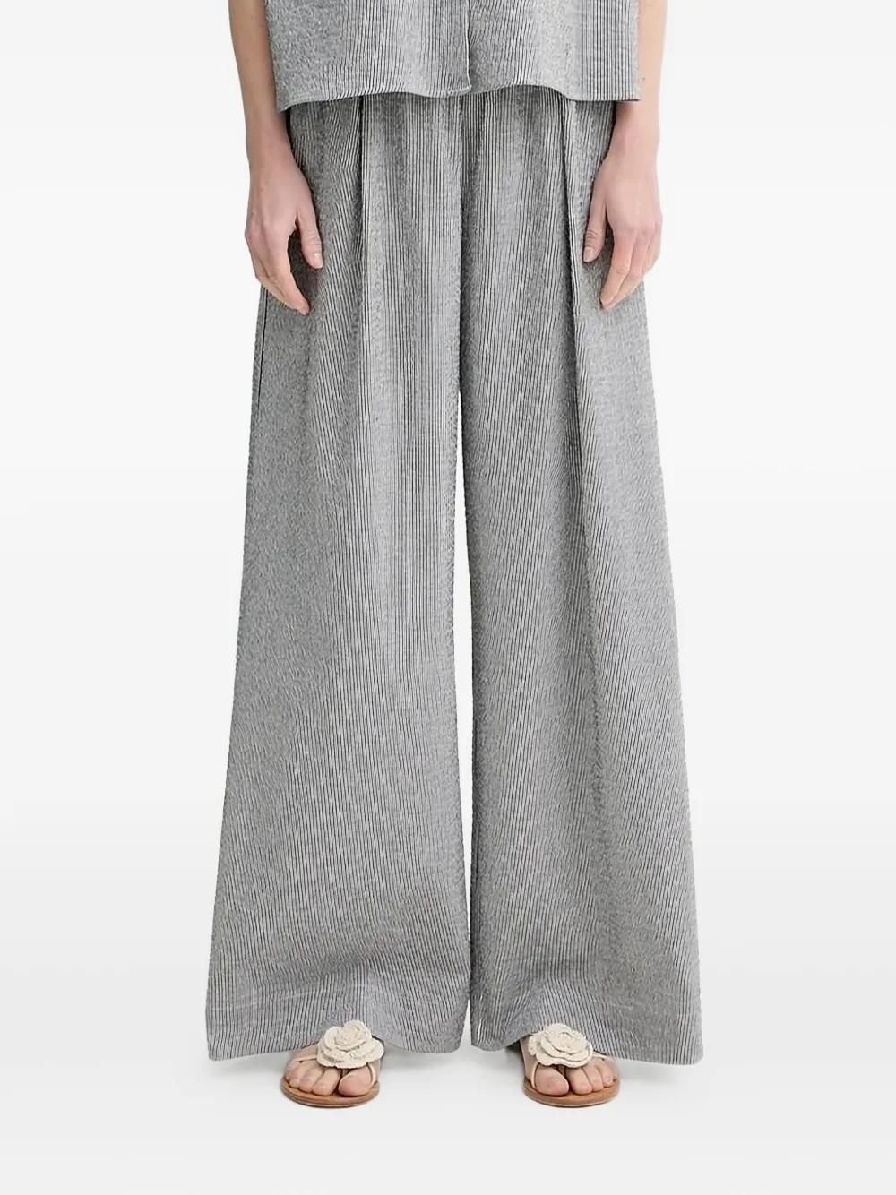 

Брюки палаццо в тонкую полоску Sessùn, серый