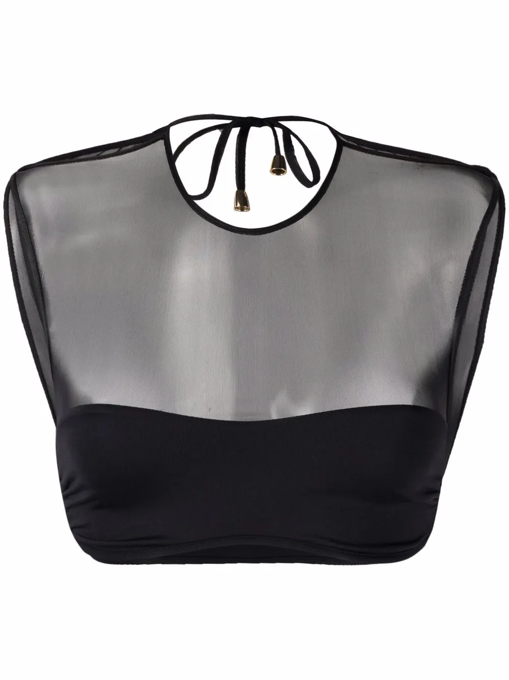 

Лиф бикини Anna со вставкой из тюля La Reveche, черный