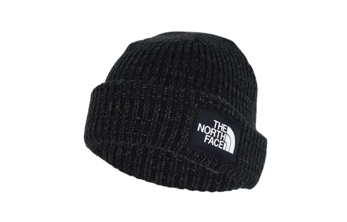 

Акриловая хлопковая эластановая шапка унисекс черная THE NORTH FACE