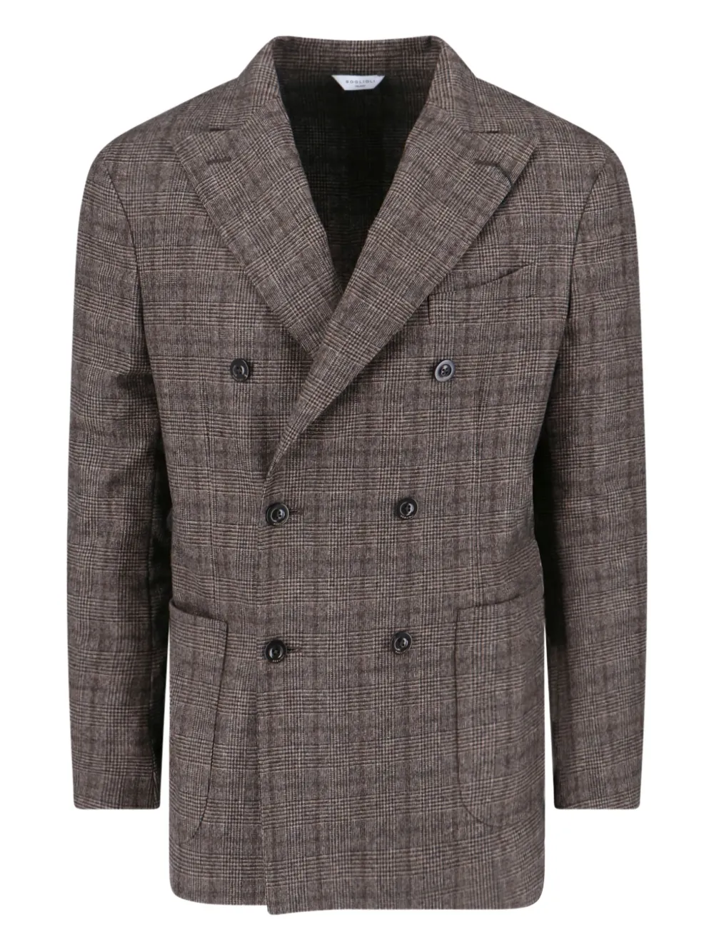 

Двубортный жакет в клетку Boglioli, коричневый