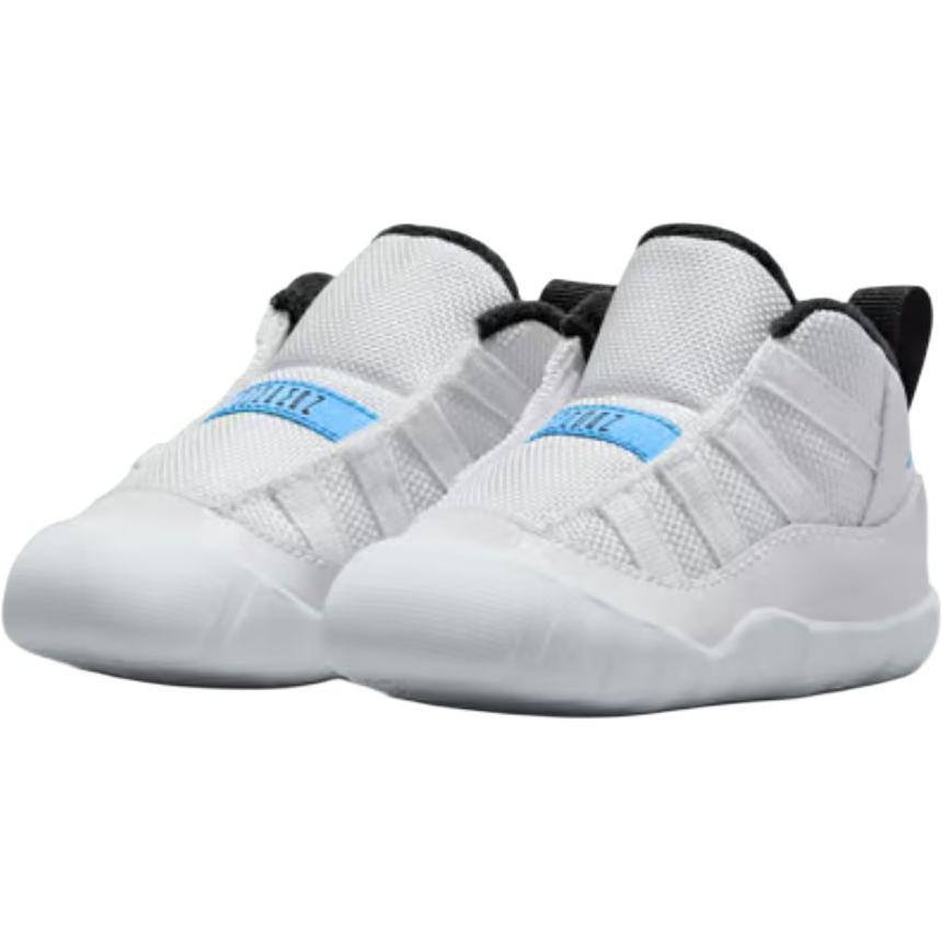 Jordan Air 11 нескользящие износостойкие высокие предходовые ботиночки и носочные туфельки white blue для малышей — фото 4