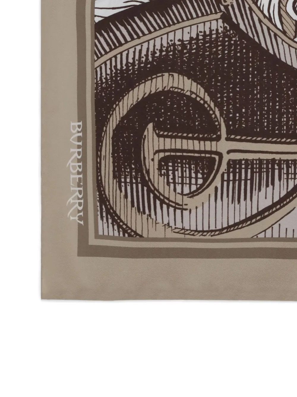 

Шелковый шарф Etched Knight BURBERRY, нейтральный