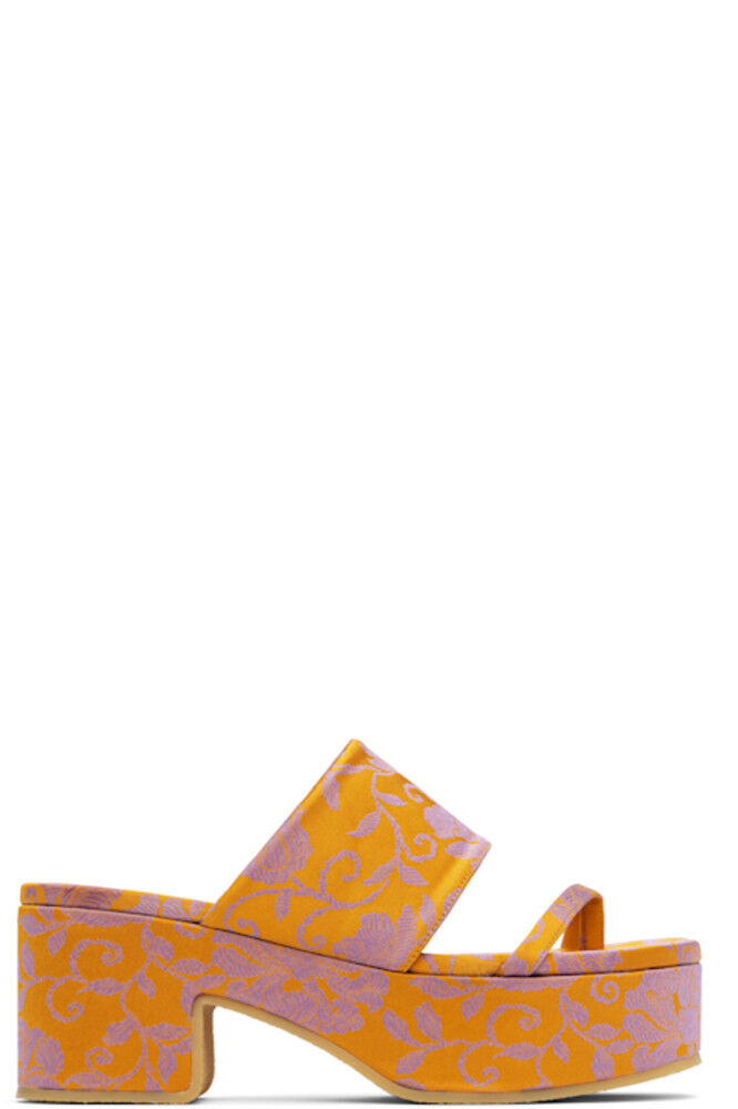 Оранжевые босоножки на платформе и каблуке Dries Van Noten