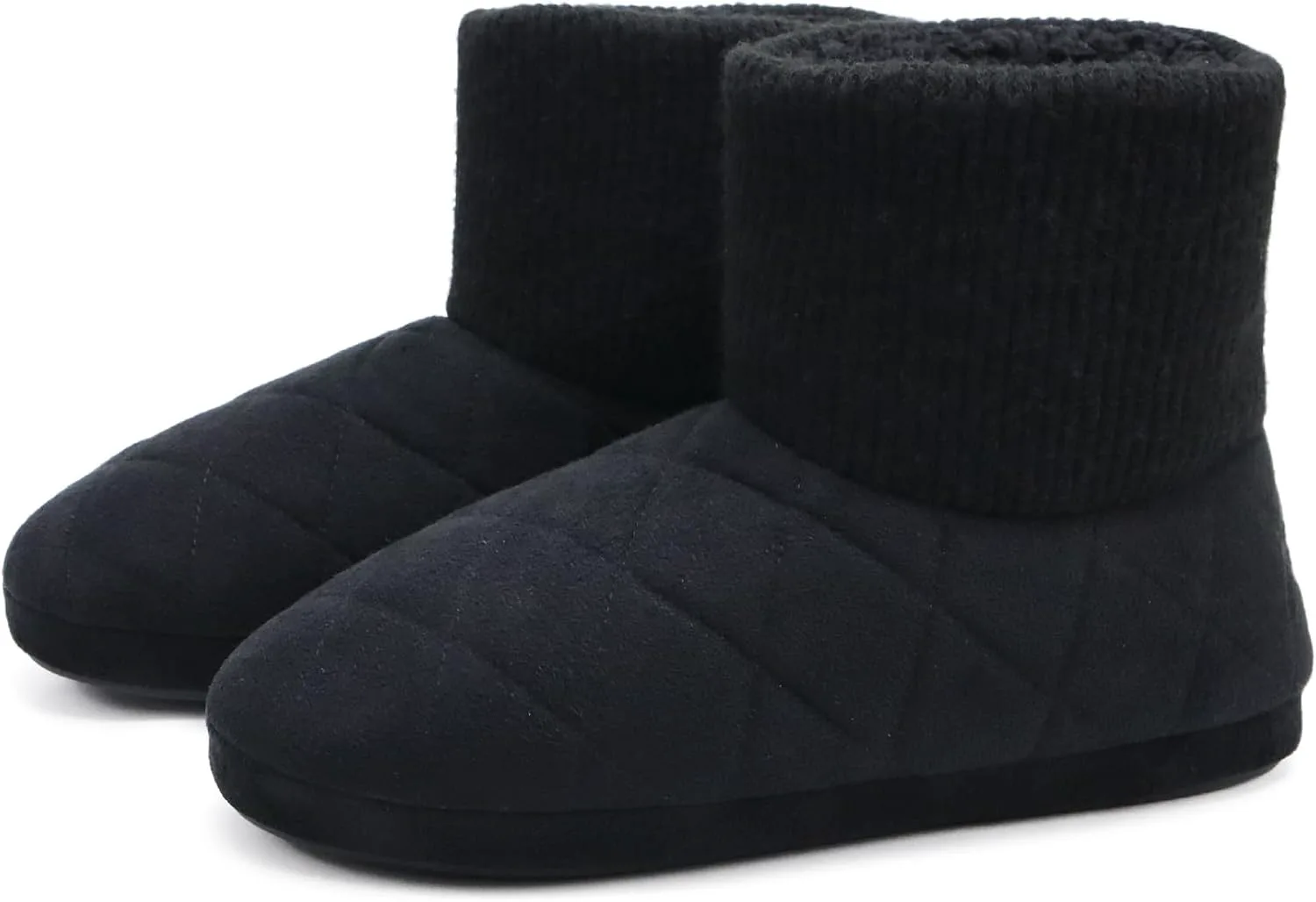 

GPOS Вязаные тапочки из каменной ваты для мужчин, теплые домашние, на мягкой подошве с эффектом памяти, мягкая резиновая подошва, черный