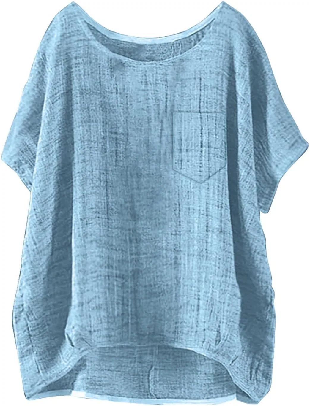 Блуза женская из льна и хлопка, оверсайз, Sky Blue