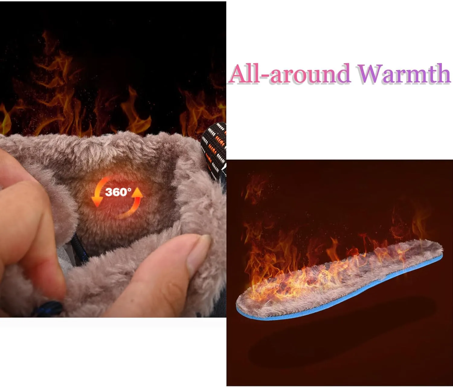 

Мужские зимние ботинки Zeberfi с теплой меховой подкладкой, для снега, повседневные зимние туристические ботинки с противоскользящей подошвой, водонепроницаемые, для походов, легкие уличные кроссовки из ткани на щиколотку, серый