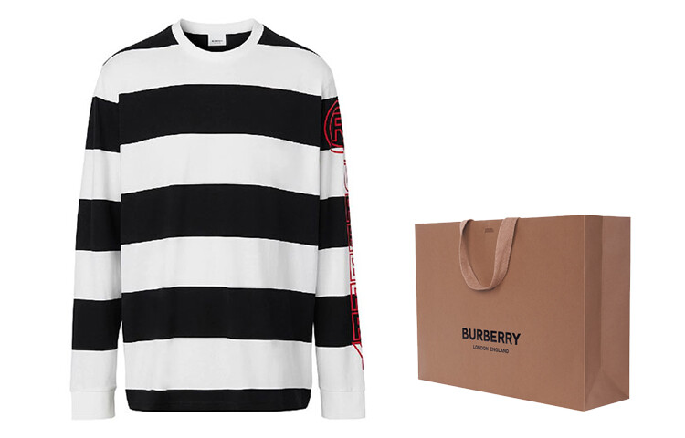 Футболка Burberry мужская, с принтом, черный/белый — фото 2