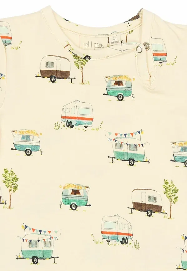 Боди Petit Piao, eggnog camper aop, цвет яичный пунш — фото 3