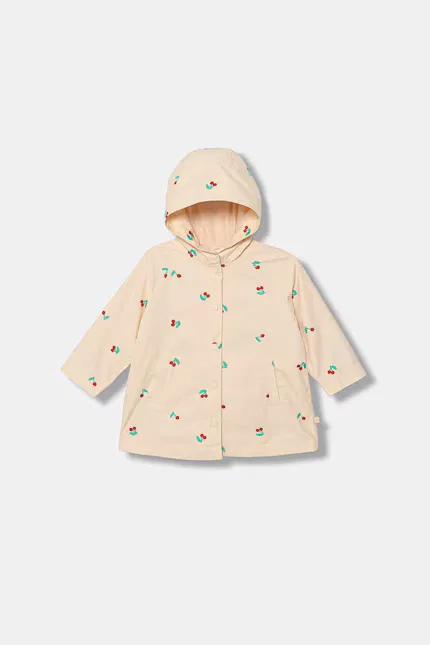 Куртка детская с вышивкой вишни United Colors of Benetton, бежевый