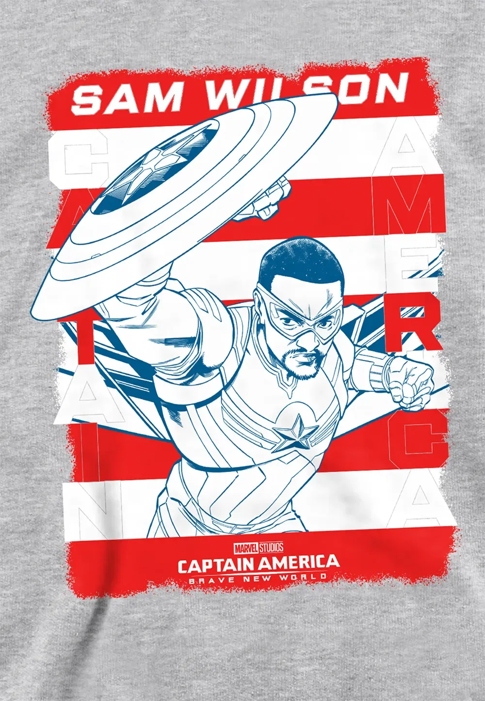 Детский худи Marvel Sam Wilson, Athletic Heather, серый — фото 2