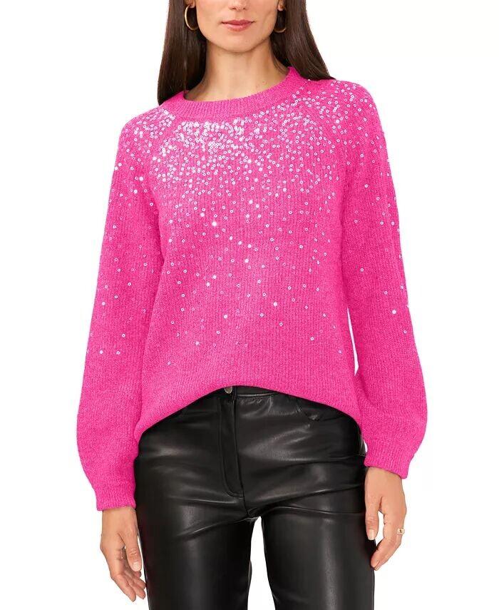 

Женский свитер с рукавами реглан, расшитый пайетками Vince Camuto, розовый