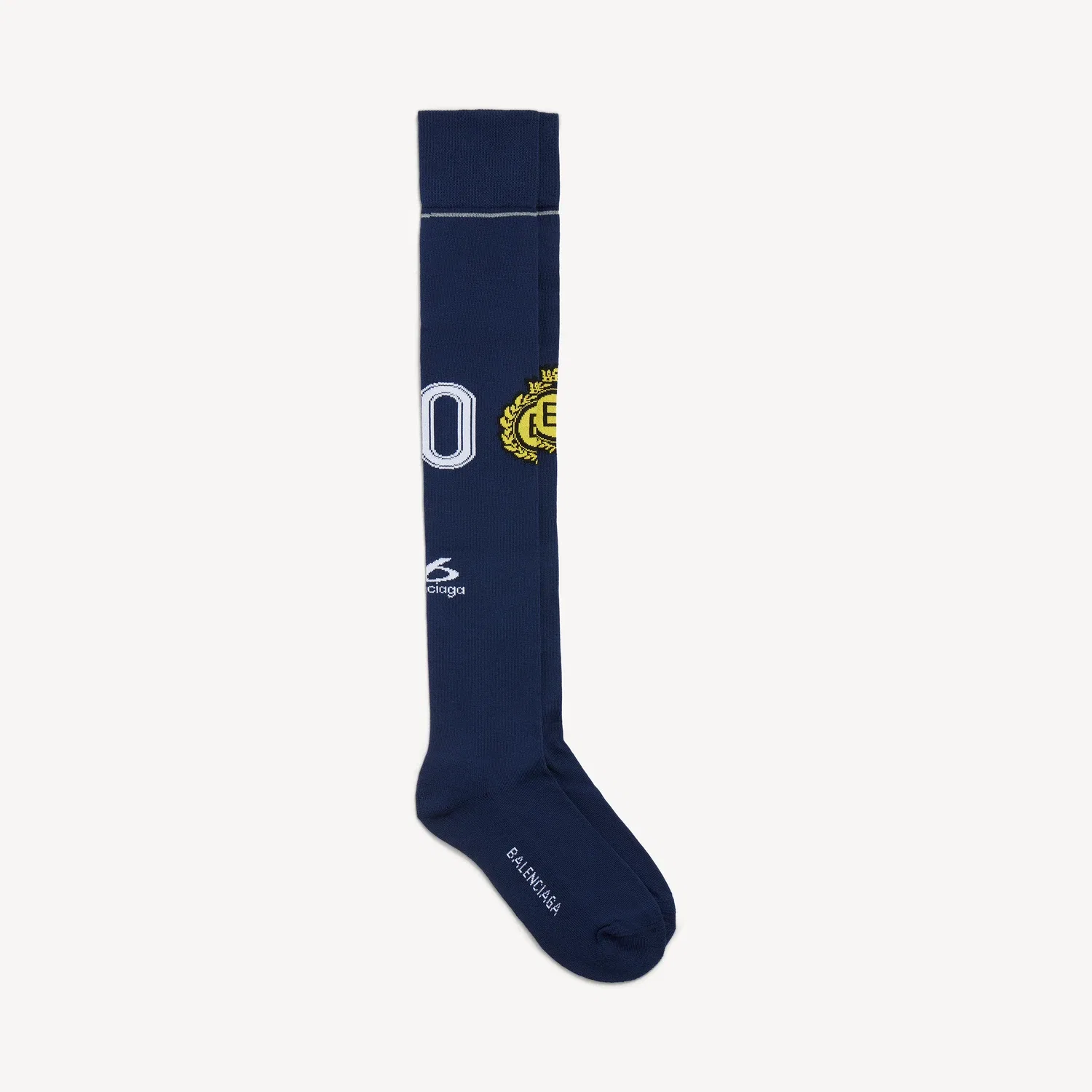 Мужские длинные носки Balenciaga Naval Crest синего цвета