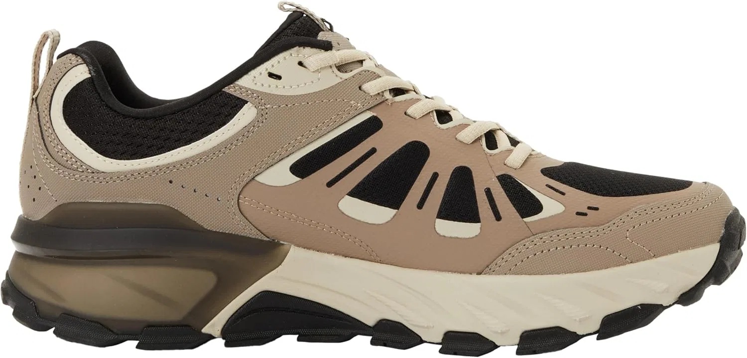Мужские кроссовки Skechers Max Protect Sherwood Ridge, Taupe Leather Synthetic Black Trim — фото 4