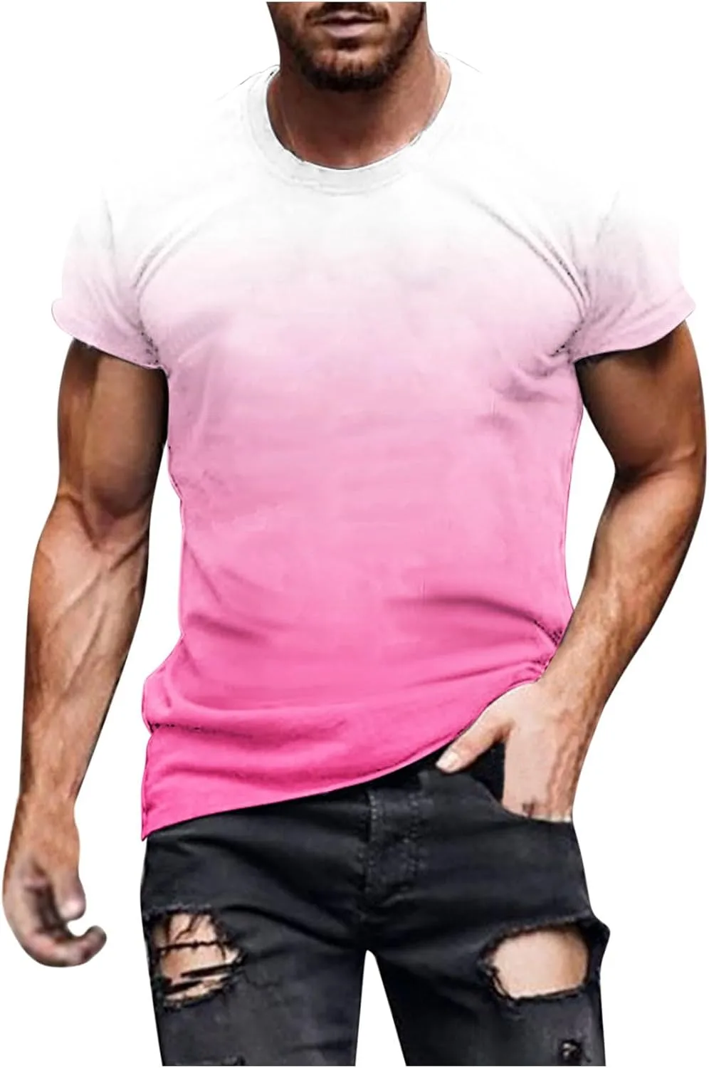 

Футболка мужская Casual Short Sleeve Gradient