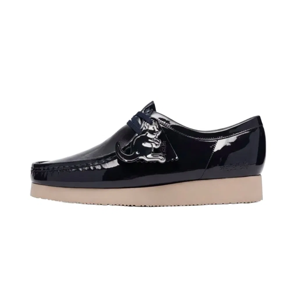 Casual кожаные туфли Clarks Wallabee 2604 темно-синие