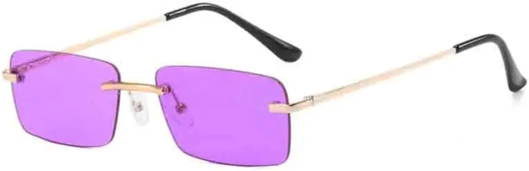 

Солнцезащитные очки с защитой UV400 | Панк, без оправы, розово-голубые | для женщин и мужчин, для занятий спортом на открытом воздухе и вождения DSVIGF, Gold Purple