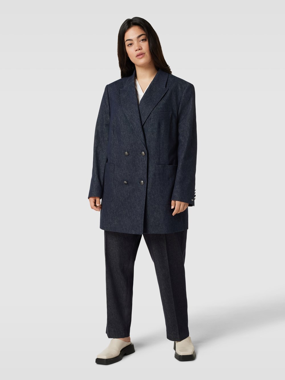 

Пальто PLUS SIZE с накладными карманами Tommy Hilfiger Curve, темно-синий
