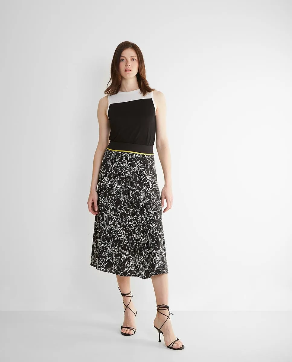 

Юбка миди с принтом и эластичной талией Trucco, черный