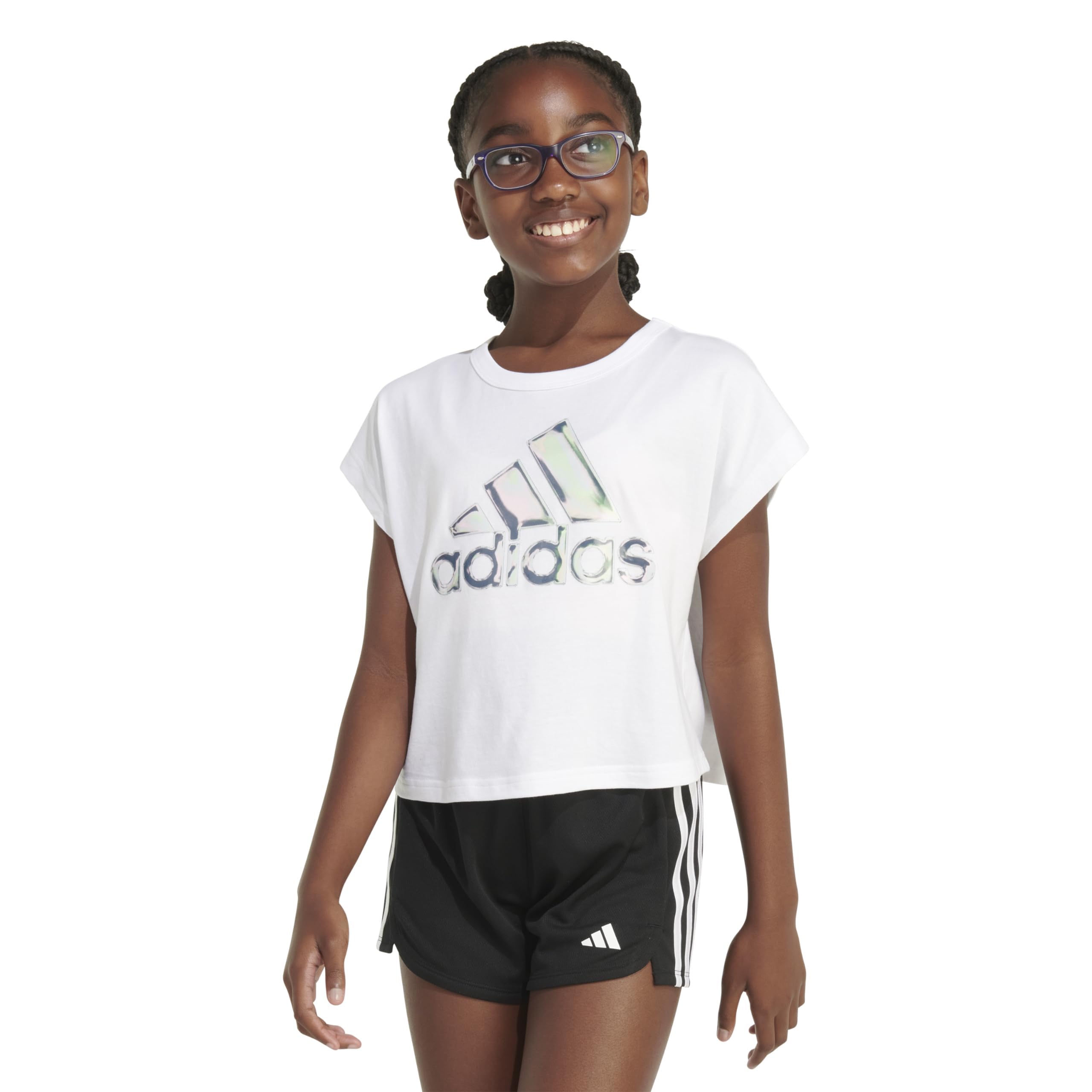 

Топ adidas Kids Sleevless Box Top(Toddler/Little Kid), белый
