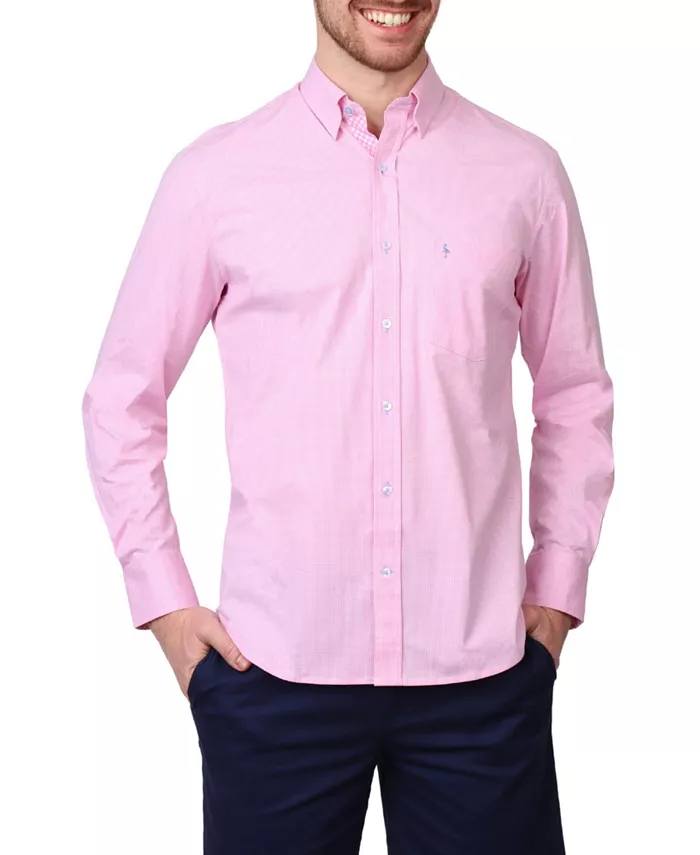 

Мужская рубашка Signature Micro Gingham с длинным рукавом Tailorbyrd, розовый