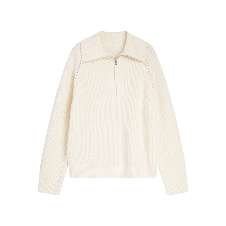 

ELLE Трикотажный кардиган Women's Ecru Lapel Moderate