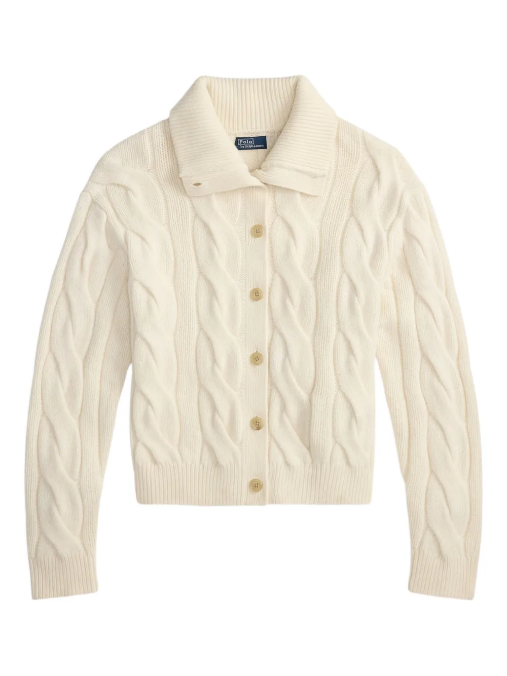 

Кардиган фактурной вязки с воротником-стойкой POLO RALPH LAUREN, нейтральный