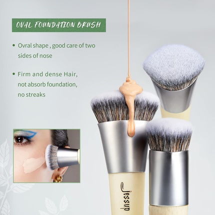 Набор кистей для макияжа Vegan Brushes Premium Eco-friendly Synthetic Powder Foundation Highlight Concealer Eyeshadow Shaver Eyebrow Liner Spoolie Brush Set Burlywood Jessup — фото 3