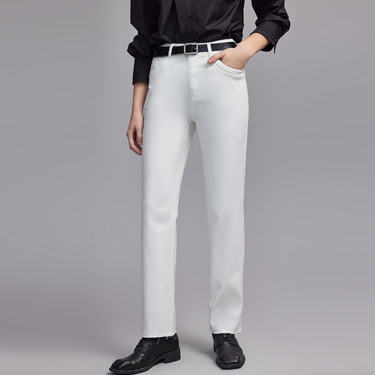 

ELLE Джинсы Women's White Moderate Straight Fit