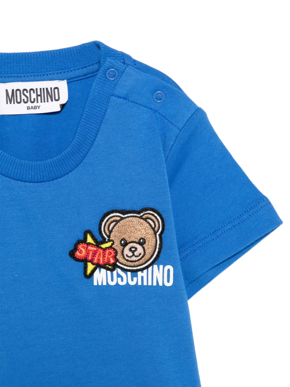 Футболка с аппликацией Moschino Kids, синий — фото 3