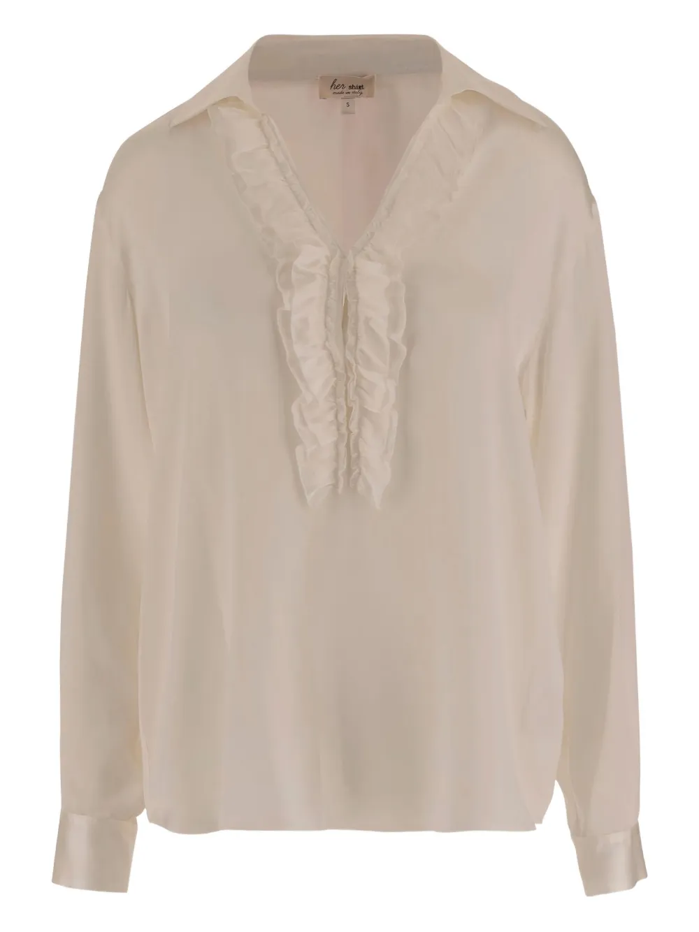 

Шелковая блузка с оборками Her Shirt, нейтральный