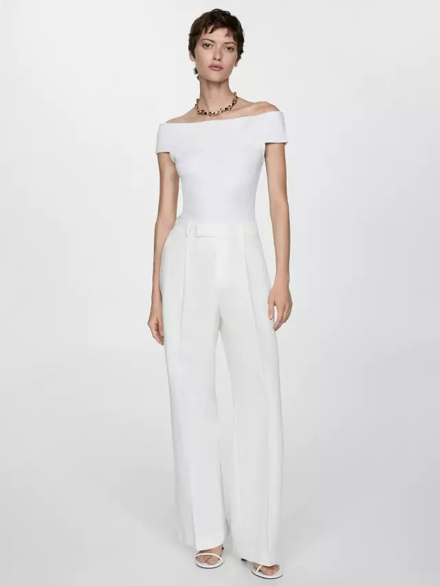 

Топ Mango Bacalary Knit, белый
