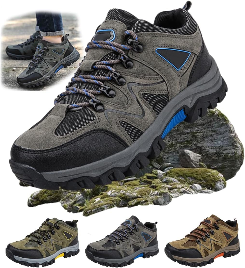 

Мужские легкие дышащие ортопедические походные кроссовки, удобная обувь для трекинга на все сезоны, водонепроницаемая подошва из нескользящей резины Generic, серый