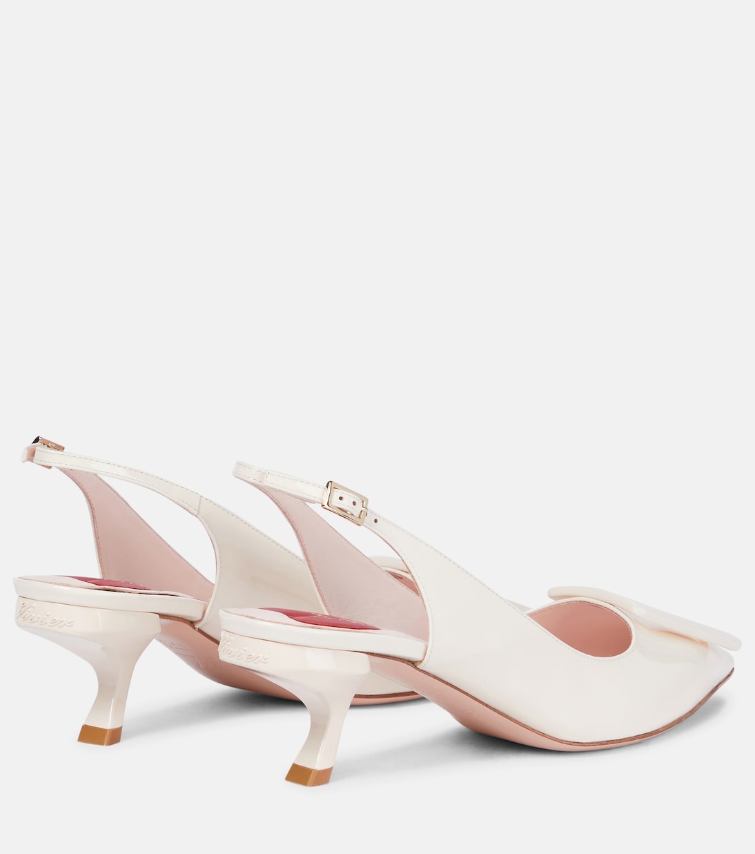 Туфли-лодочки Virgule из кожи с открытой пяткой Roger Vivier, Cire' — фото 3
