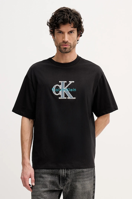 

Хлопковая футболка Calvin Klein Jeans, черный