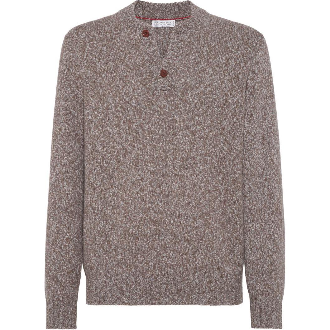 

Длинный рукав вязаный джемпер с эффектом меланжа Brunello Cucinelli, Taupe