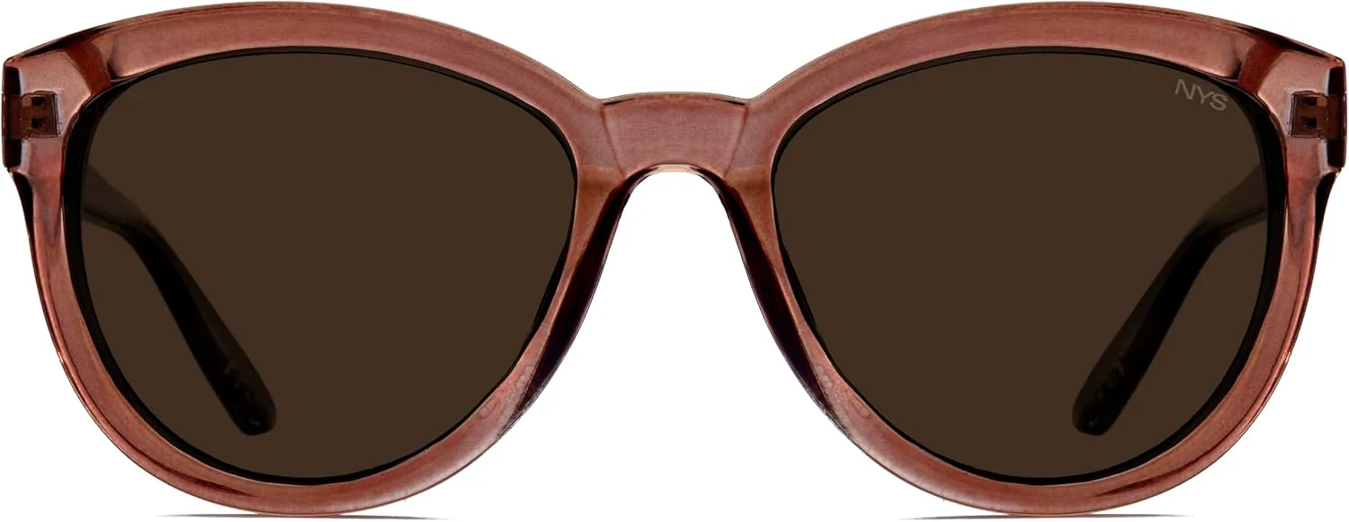 

Солнцезащитные очки NYS Collection Oversized Cat Eye для женщин - легкие - в стиле ретро, ​​100% защита от УФ-излучения, Brown Frame-brown Gradiant Lens)