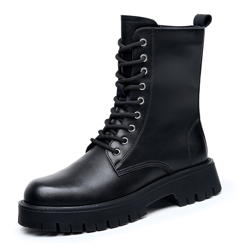KACHILANG Мужские черные ботинки Martin из черного хлопка, цвет Black Cotton — фото 4