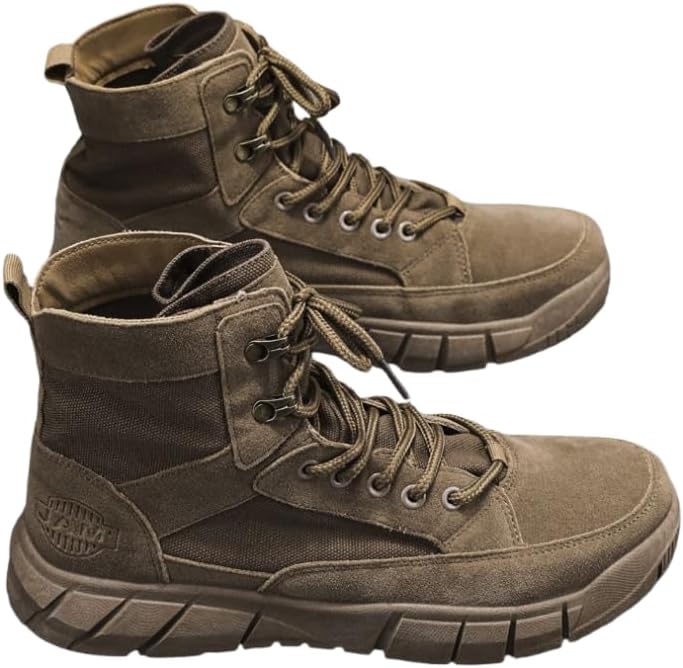 

Тактические ботинки для мужчин Hhhchpm, походные ботинки, легкие боевые ботинки, прочные дышащие военные ботинки, пустынные ботинки, коричневый