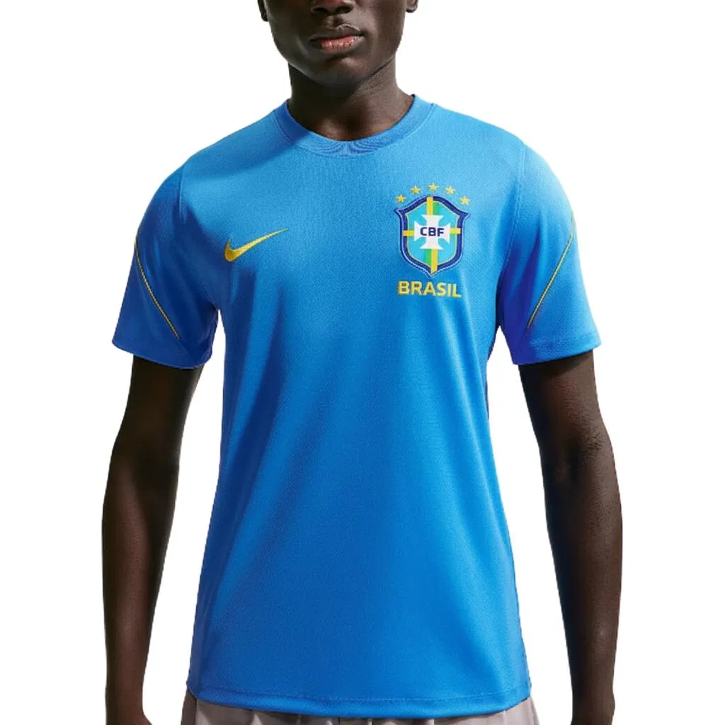 Футбольная футболка Brazil Strike Men's Soccer Dri-FIT с коротким рукавом Nike, Light Mint Green/Chinese Gold