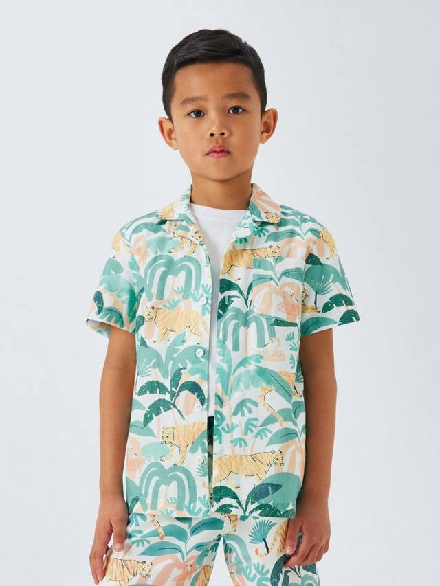 

Детская футболка с коротким рукавом Jungle Tiger John Lewis, Multi