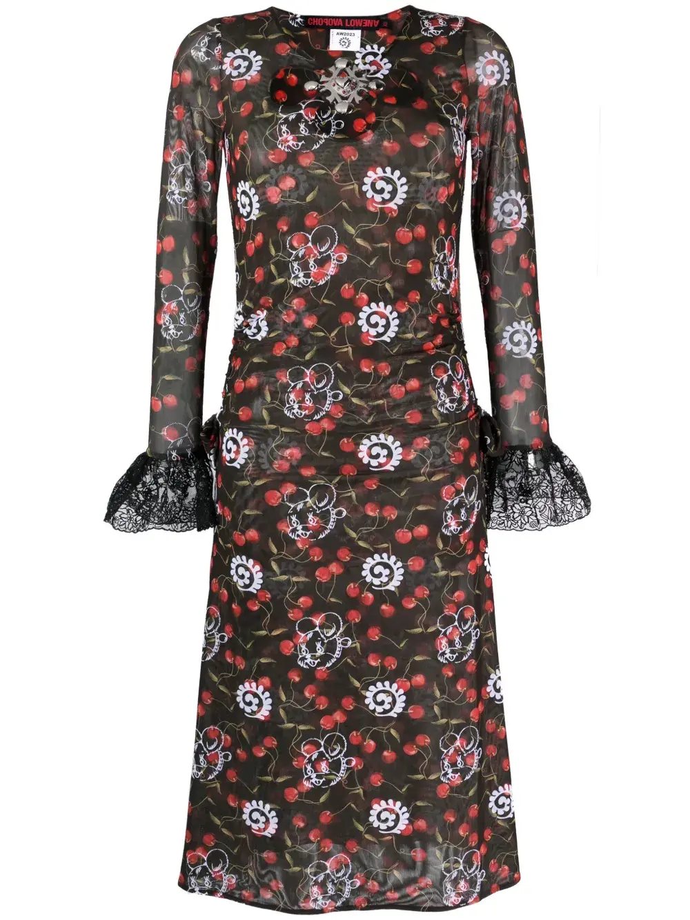 

Полупрозрачное платье миди Windsucker Chopova Lowena, черный