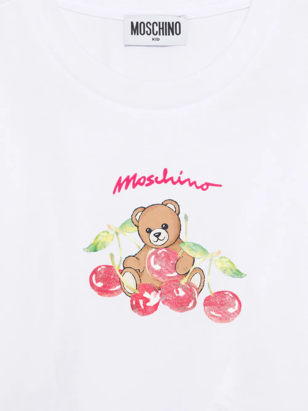 Футболка с принтом Moschino Kids, белый — фото 3