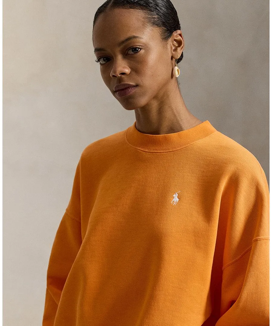 Женская футболка оверсайз с круглым вырезом и логотипом на спине Polo Ralph Lauren, solar оранжевый — фото 3