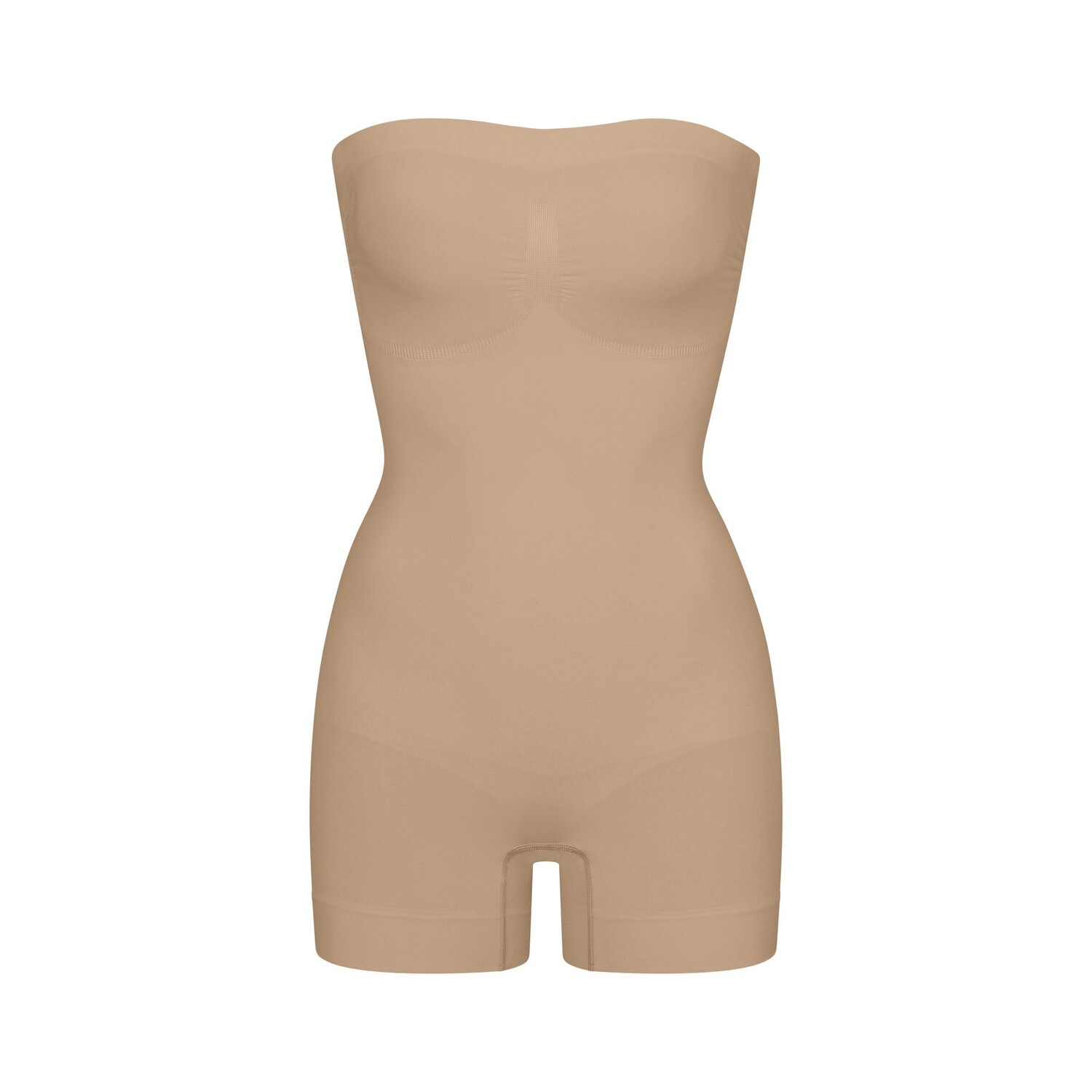 

Боди без бретелек шорти SKIMS, цвет clay