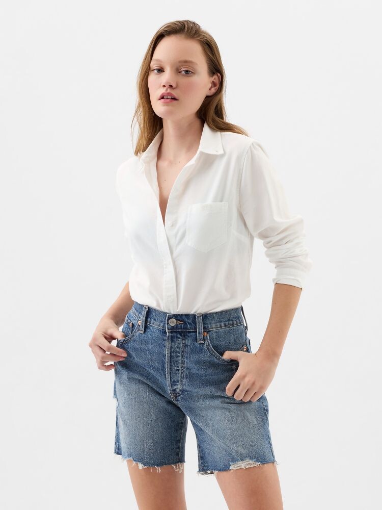 

Оксфордская рубашка с логотипом Gap, белый