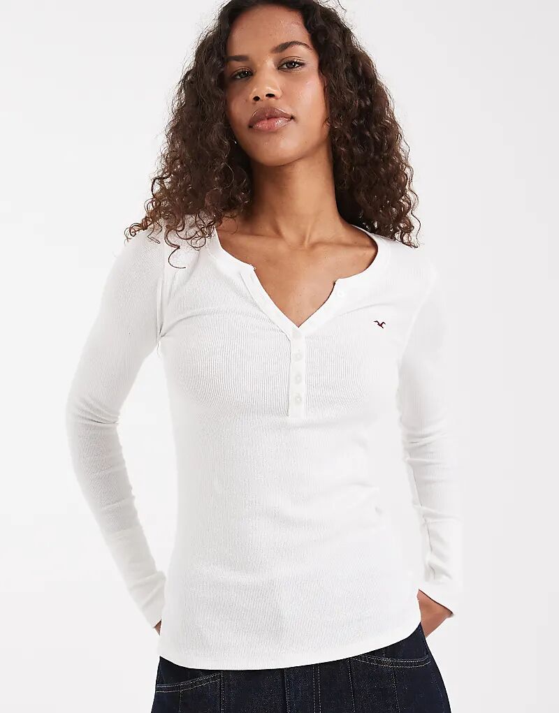 

Лонгслив Hollister с длинными рукавами, белый