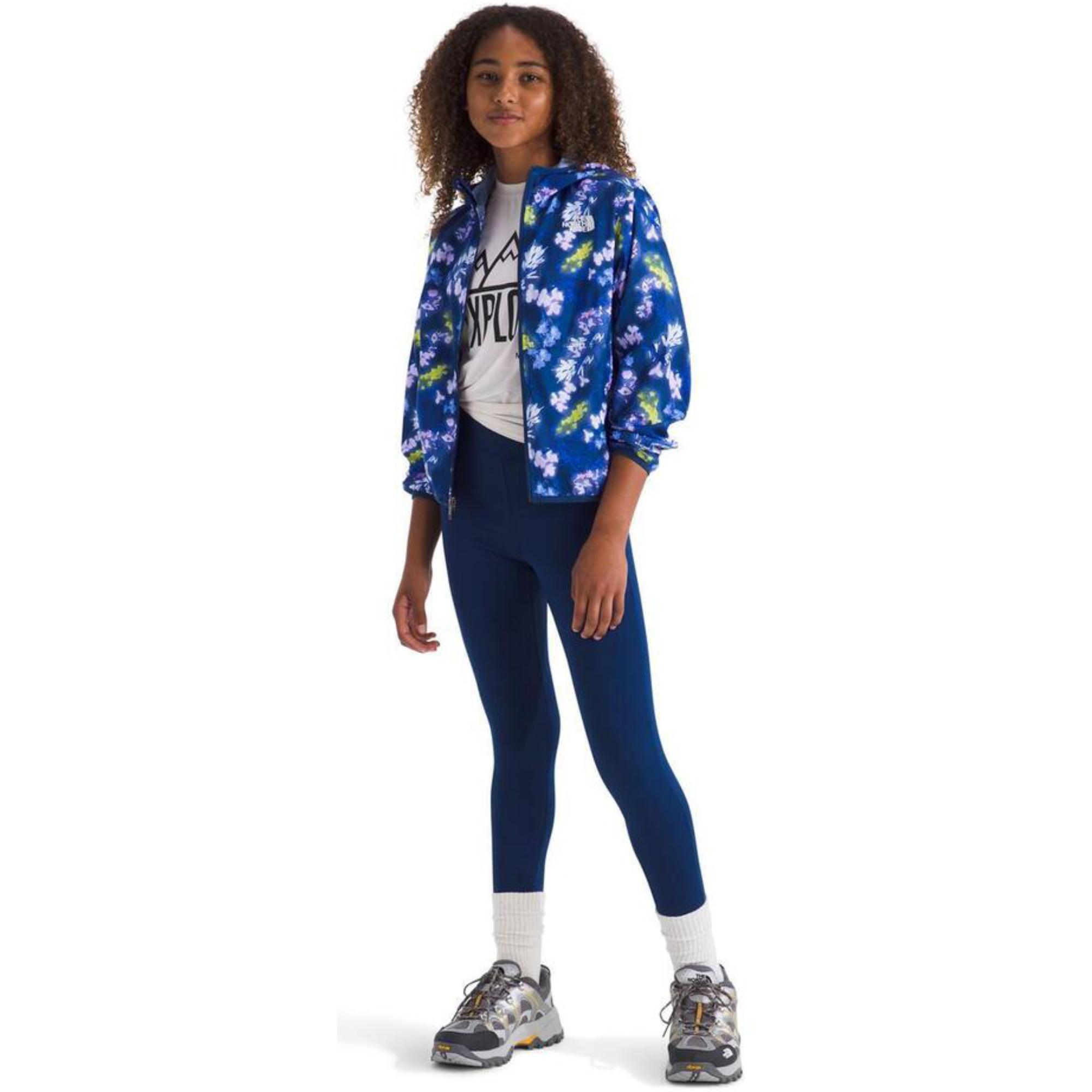 Ветровка TNF Cyclone для девочек The North Face, Estate Blue Florescent Floral Print — фото 4