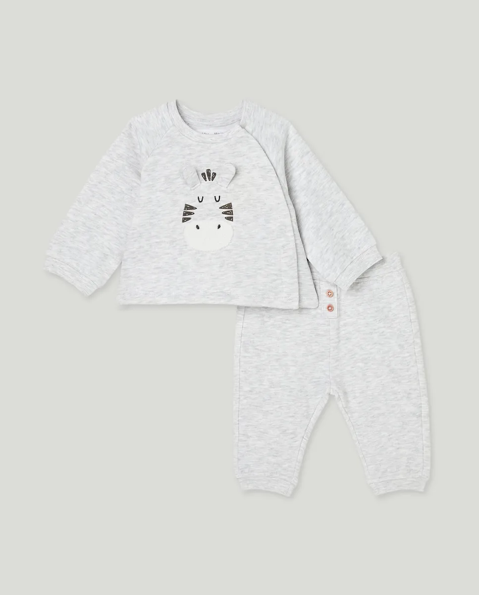 

Комплект из двух предметов для новорожденных из флиса Baby El Corte Inglés, светло-серый